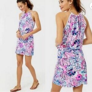 Lilly Pulitzer Pink Gianni Floral Skort Romper Size XS Extra Small Pink Purple